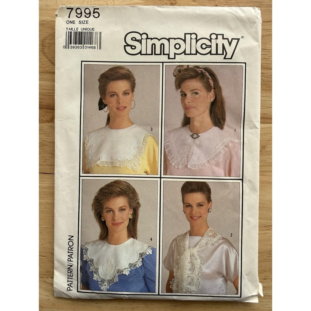 VTG Simplicity‎ Pattern 7995 Misses' Set of Collars Size S-L Uncut FF